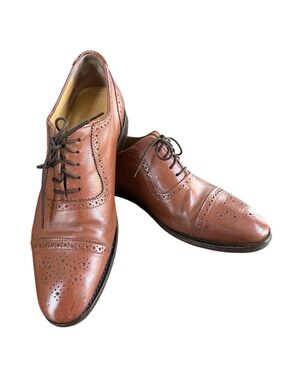 Samuel Windsor Brown Leather Brogue Oxfords Cap Toe UK 9.5 US 10